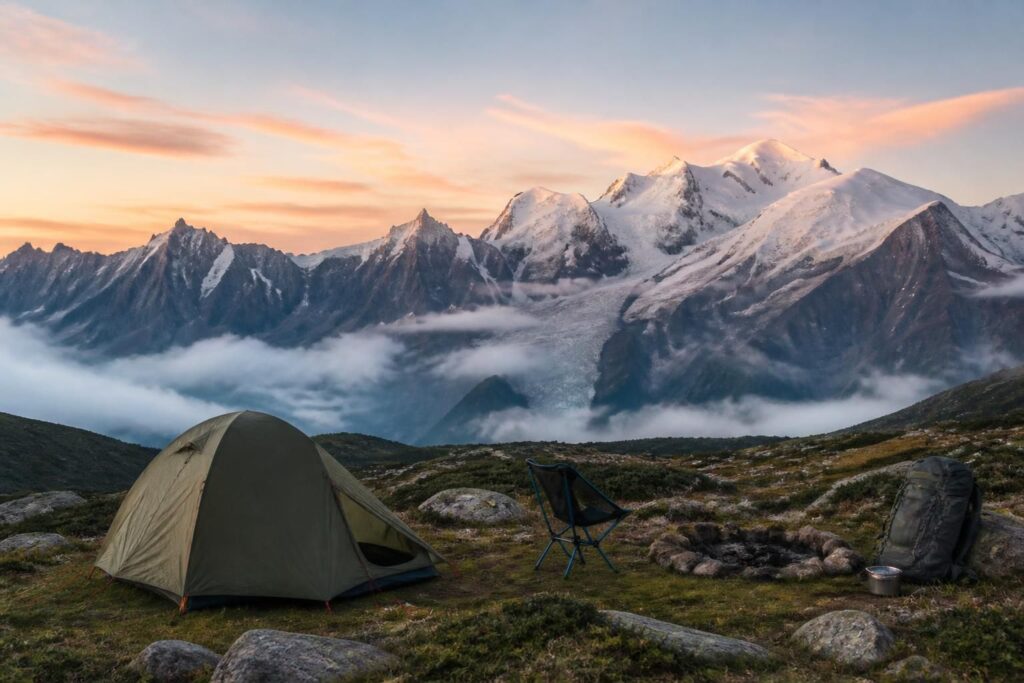 Camping à Chamonix : dormir face au Mont-Blanc sans exploser son budget